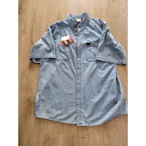 Wrangler Men's Shirt Riggs Workwear Short Sleeve, 2-Pocket Room to Move Comfort - Picture 1 of 6